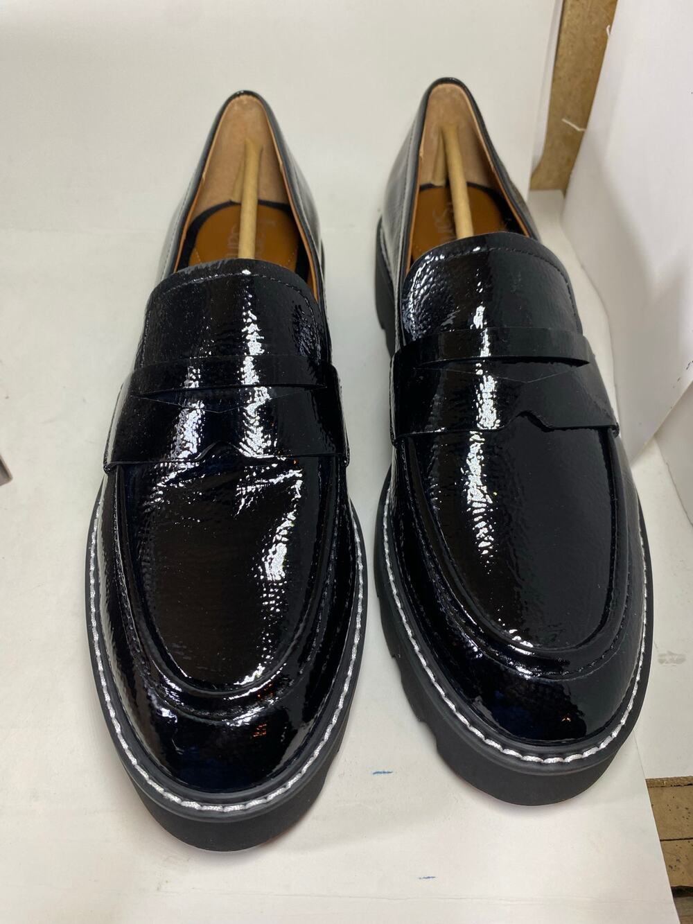 Franco Sarto Bazel Black Leather Loafers Womens Shoes Size 9.5 M Brand New NIB